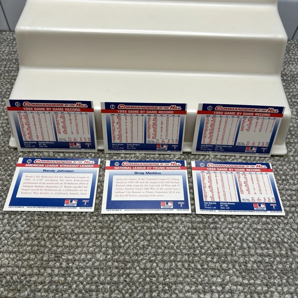 1993‎ Topps Coca-Cola Commanders of the Hill Baseball Card Set 30 Cards